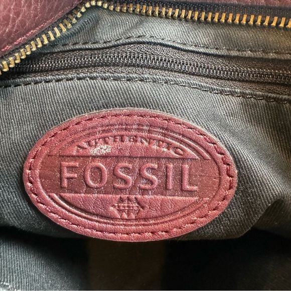 FOSSIL Leather Preston Crossbody Bag Purse Adjustable Strap Espresso Brown - Picture 6 of 10